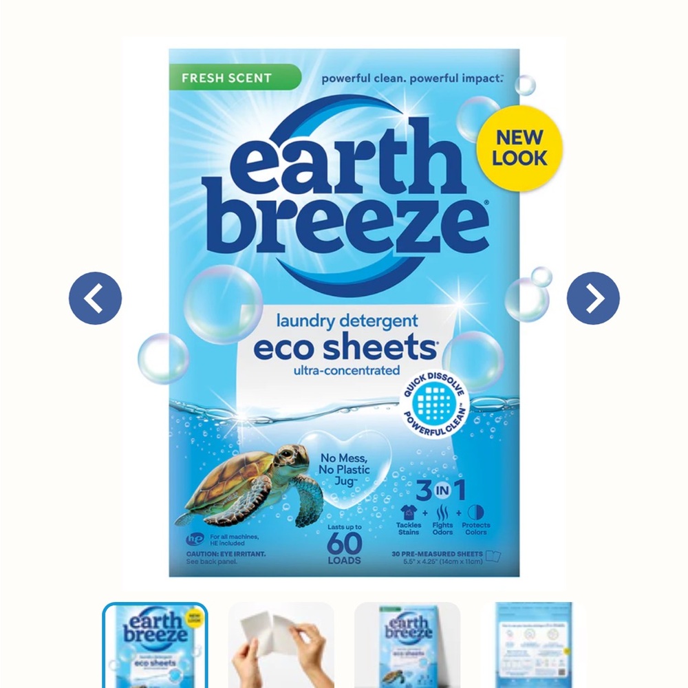Earth Breeze Eco Sheets Laundry Detergent